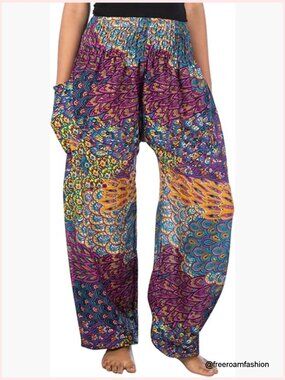 Soft Rayon Harem Yoga Pants S-4XL Plus Size Smocked Waist